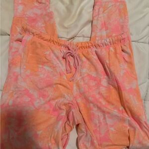 Neon Cuffed Ankle Comfy Pants - Size M
